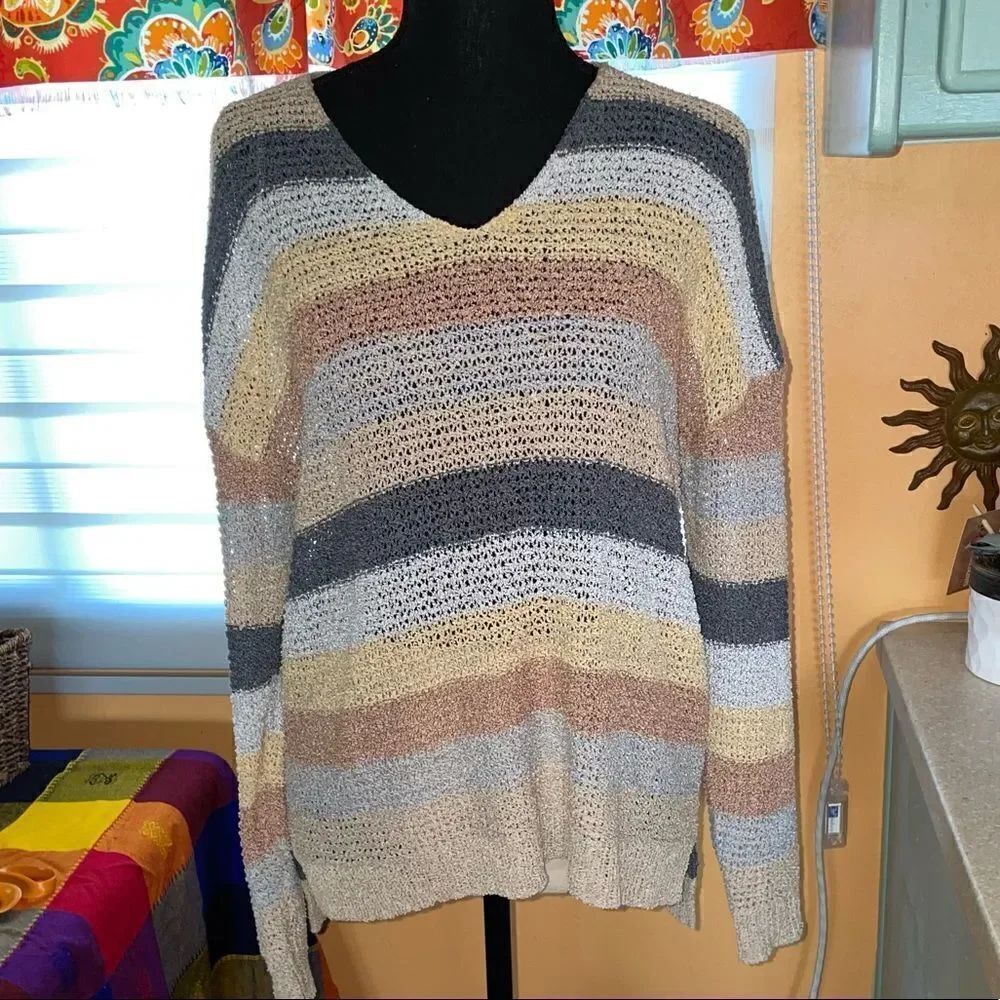 🆕 knox Rose lightweight long sleeve v neck summer sweater sz small